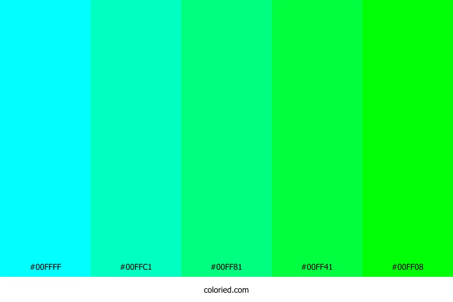 Neon Cyan and Lime Color Palette
