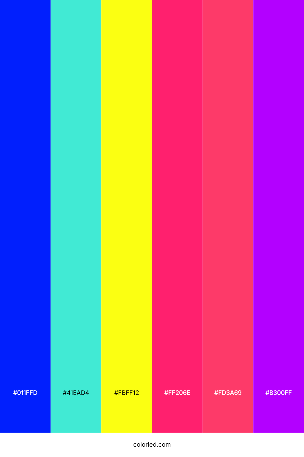 Neon Electric Pop Color Palette