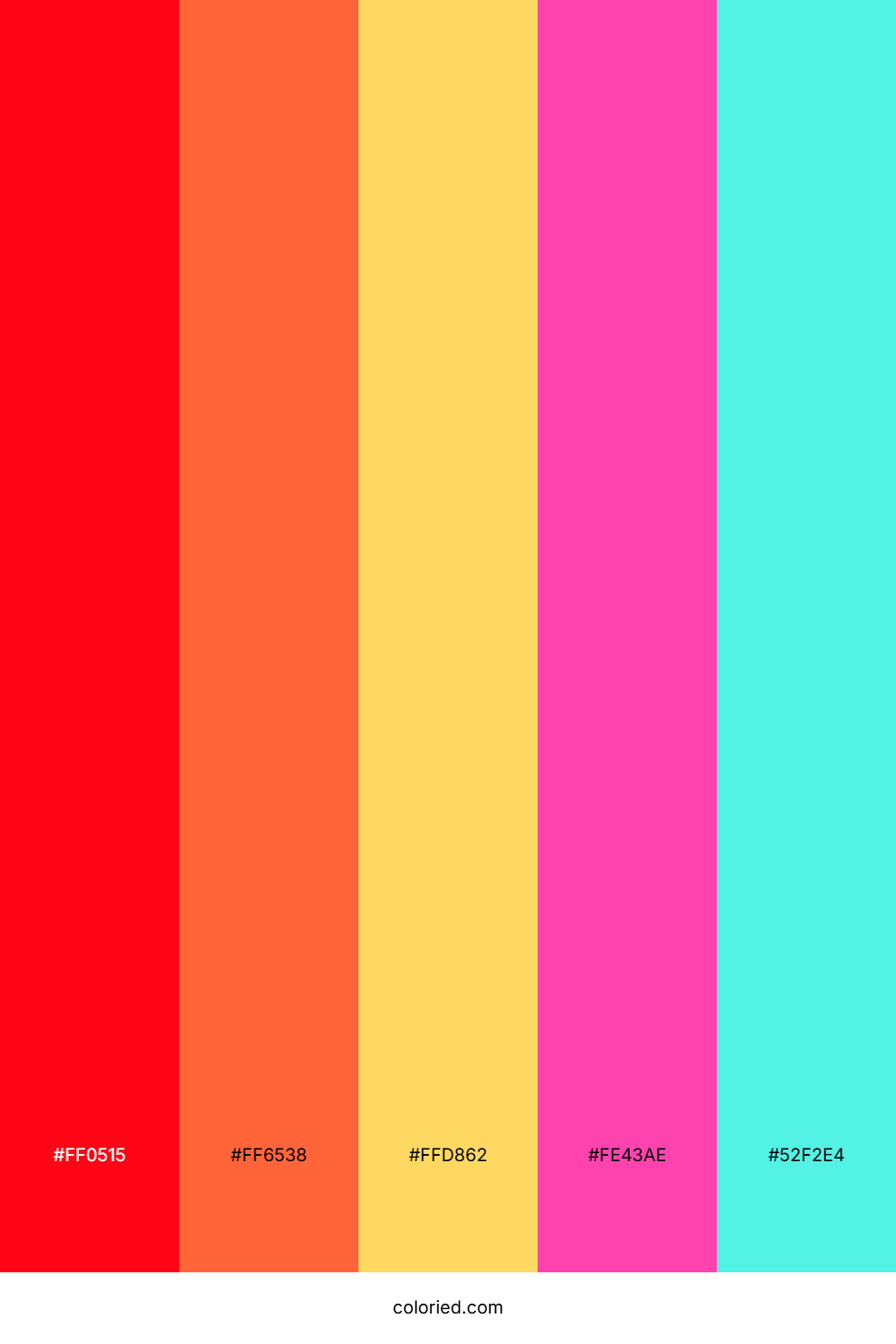 Neon Flame Pink Color Palette
