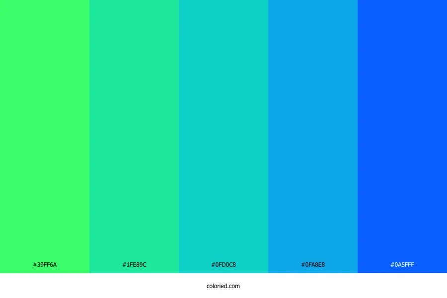 Neon Green and Blue Color Palette