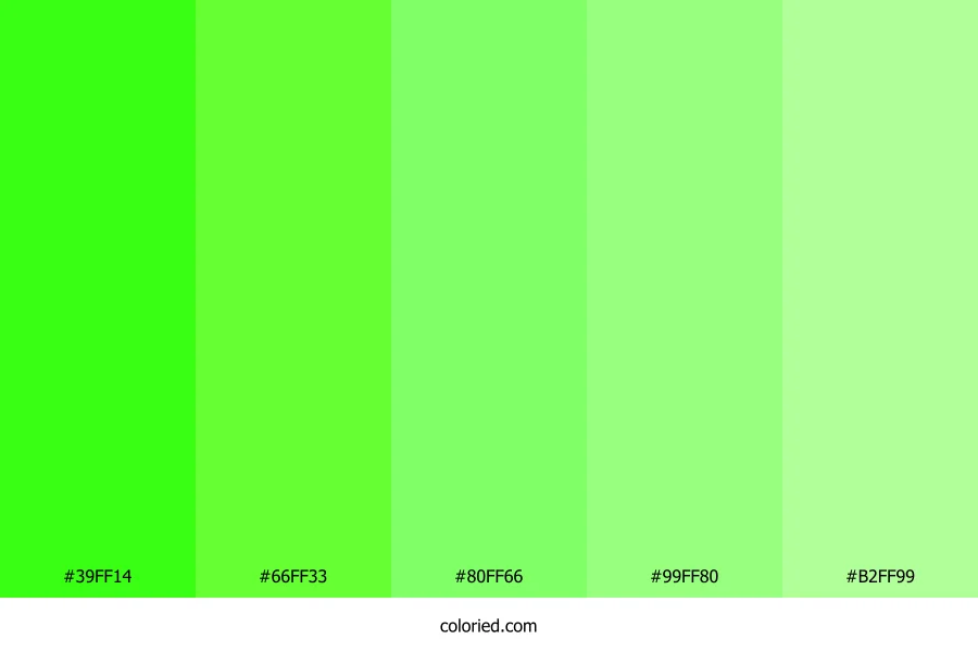 Neon Green Crystal Color Palette