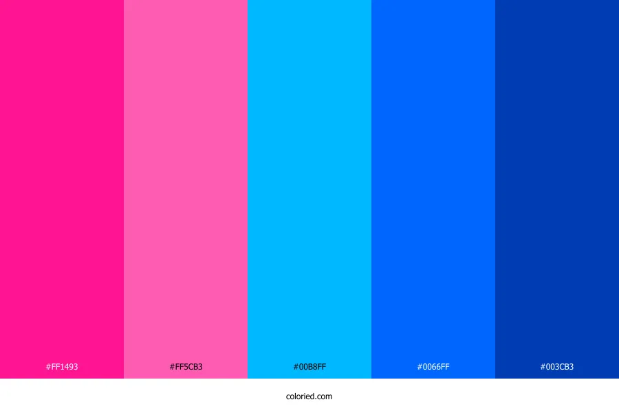 Neon Pink and Blue Color Palette