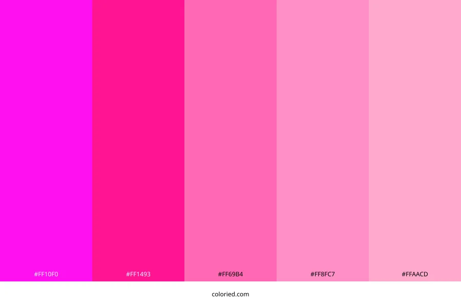 Neon Pink Color Palette