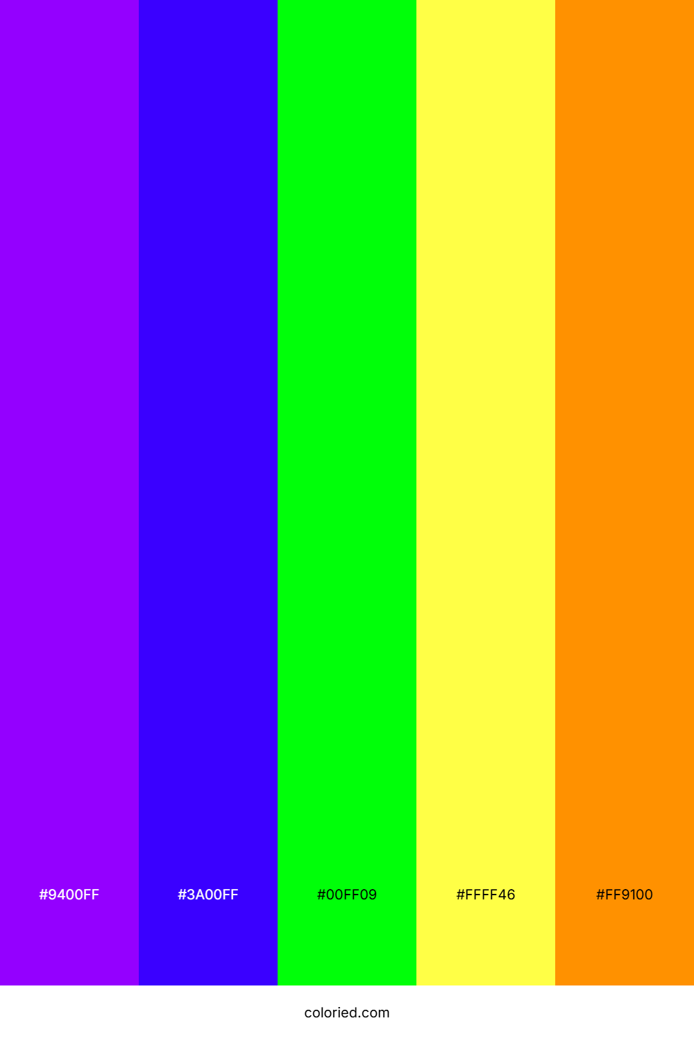 Neon Violet And Lime Color Palette