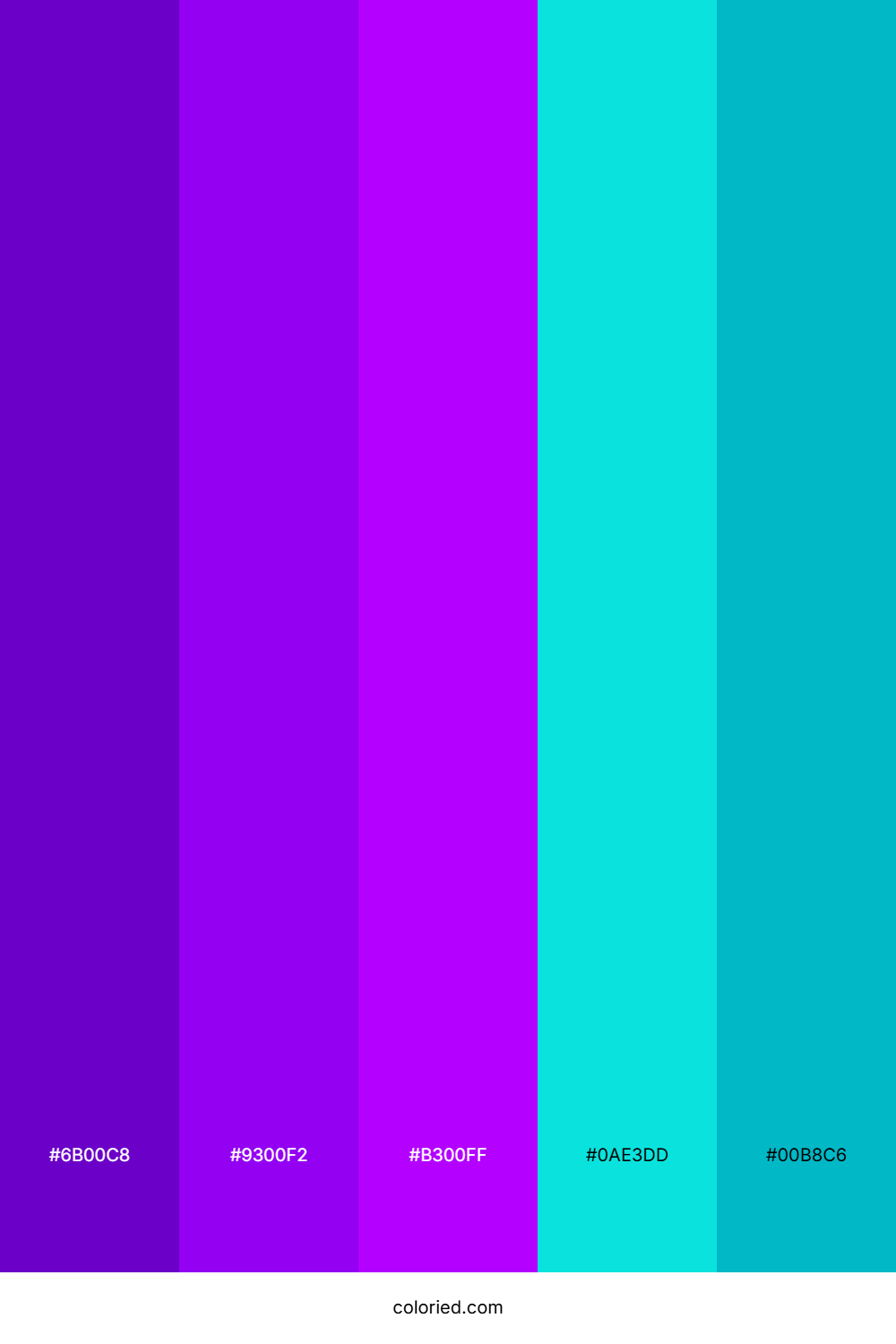 Neon Violet and Turquoise Color Palette