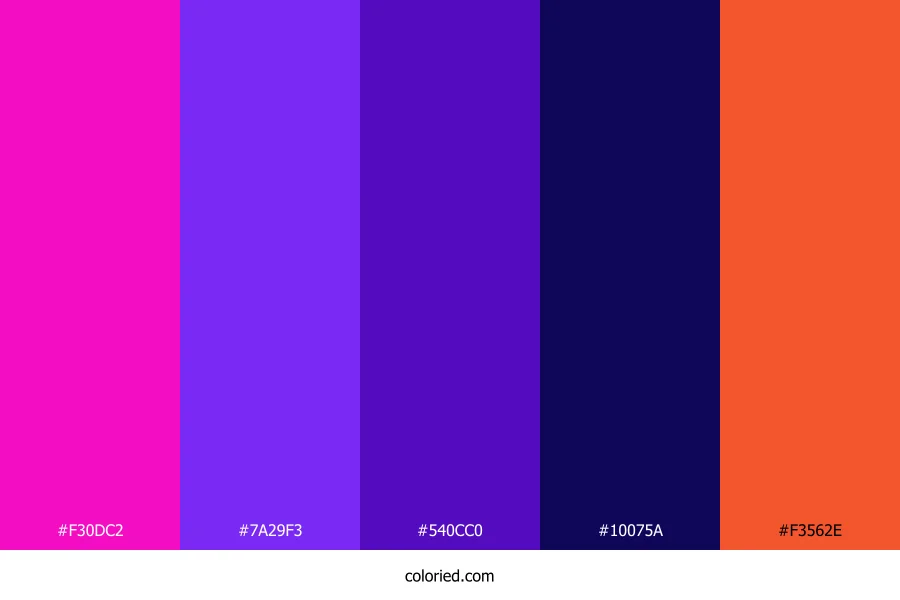 Neon Violet Night Color Palette