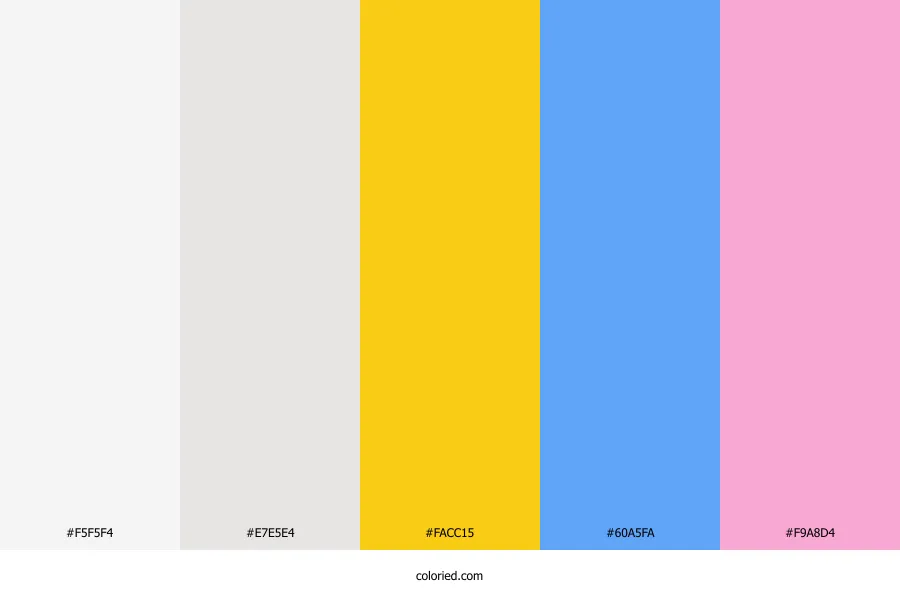 Neutral Yellow Blue Pink Color Palette