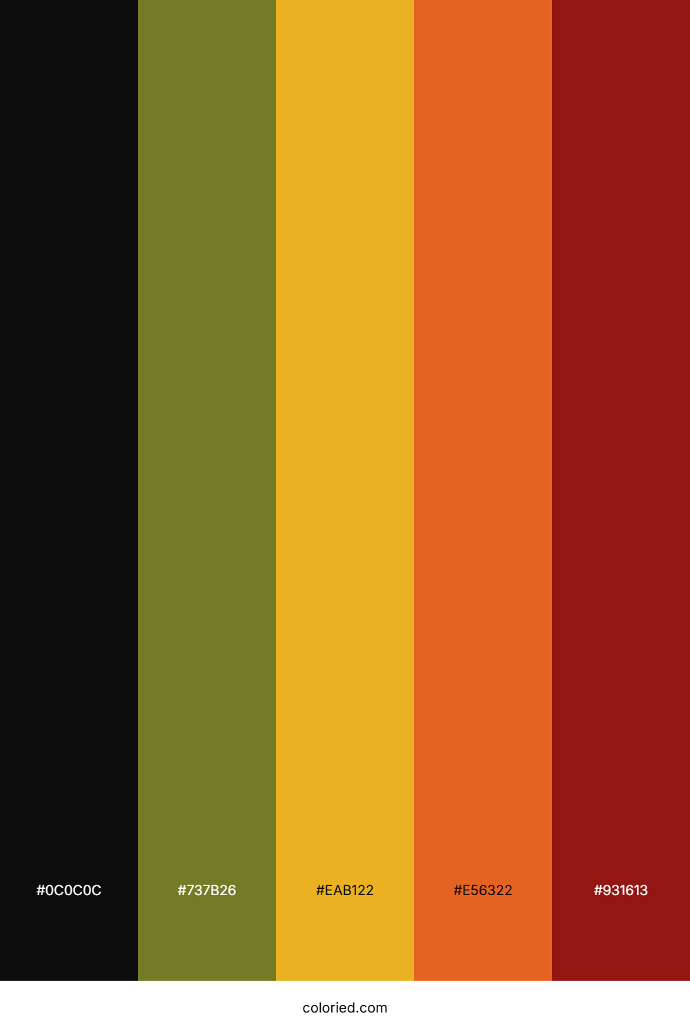 Obsidian Gold Flame Color Palette