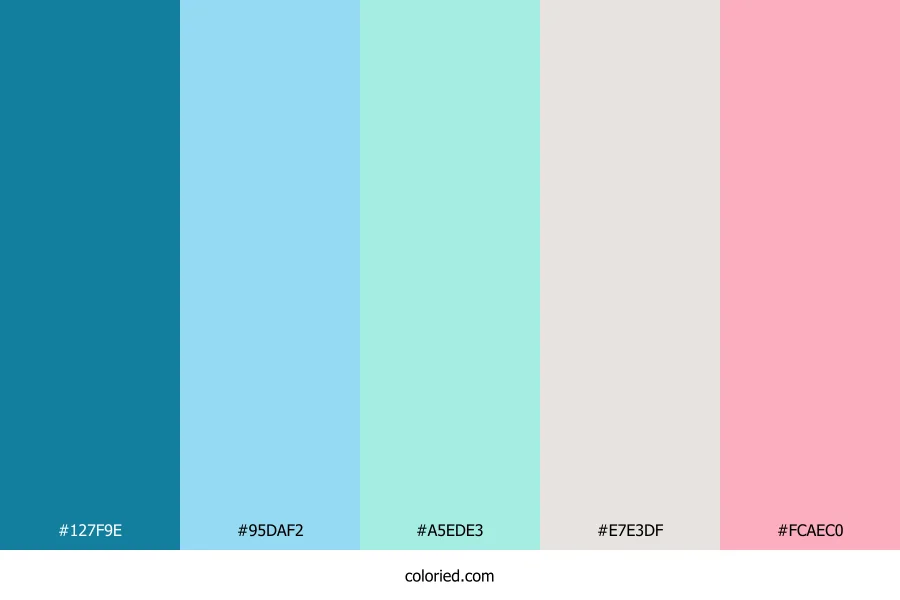 Ocean Breeze Pink Color Palette