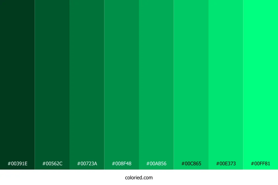 Ocean Green Color Shades