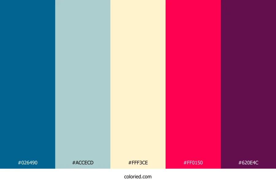 Ocean Sky Cherry Color Palette