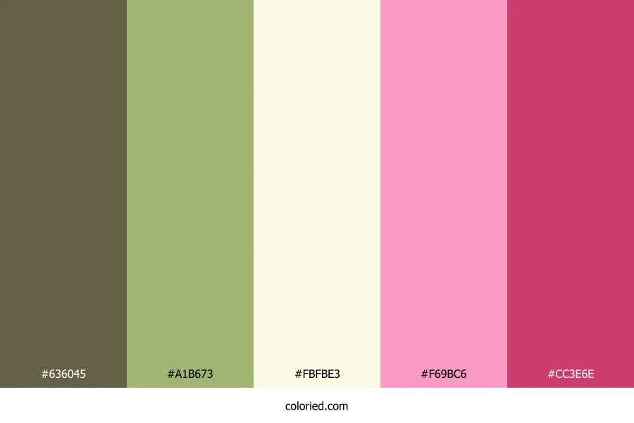 Olive Blush Petal Color Palette