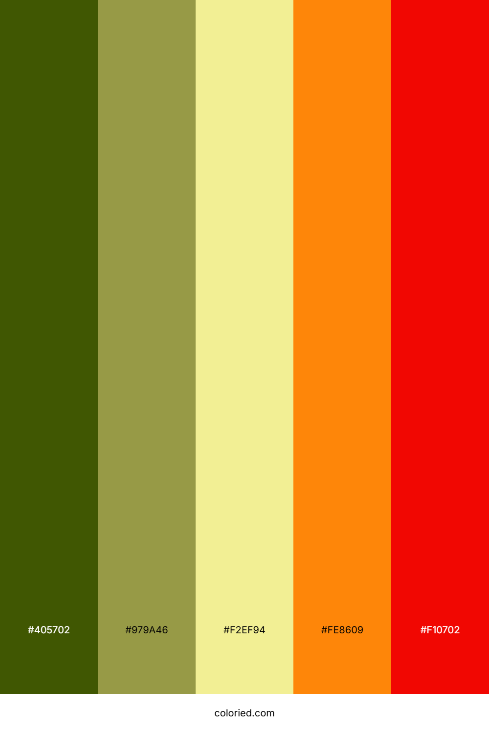 Olive Gold Flame Color Palette