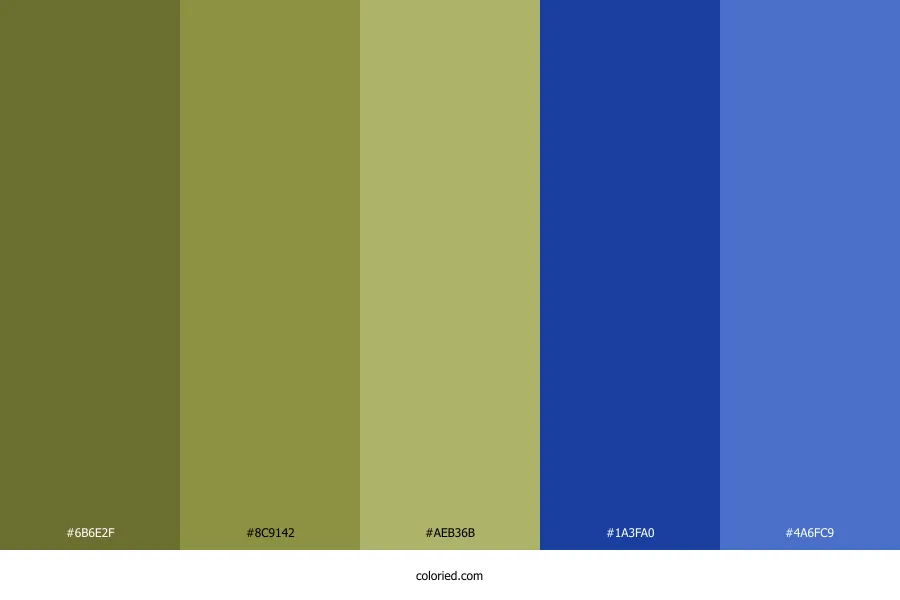 Olive Green and Blue Color Palette