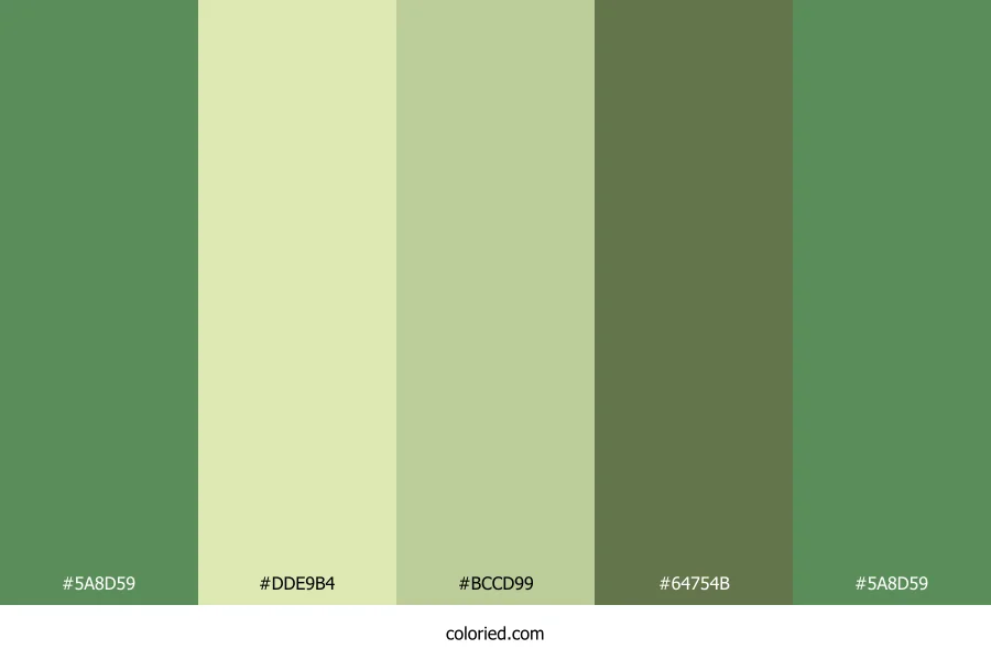 Olive Green and Pale Lime Color Palette