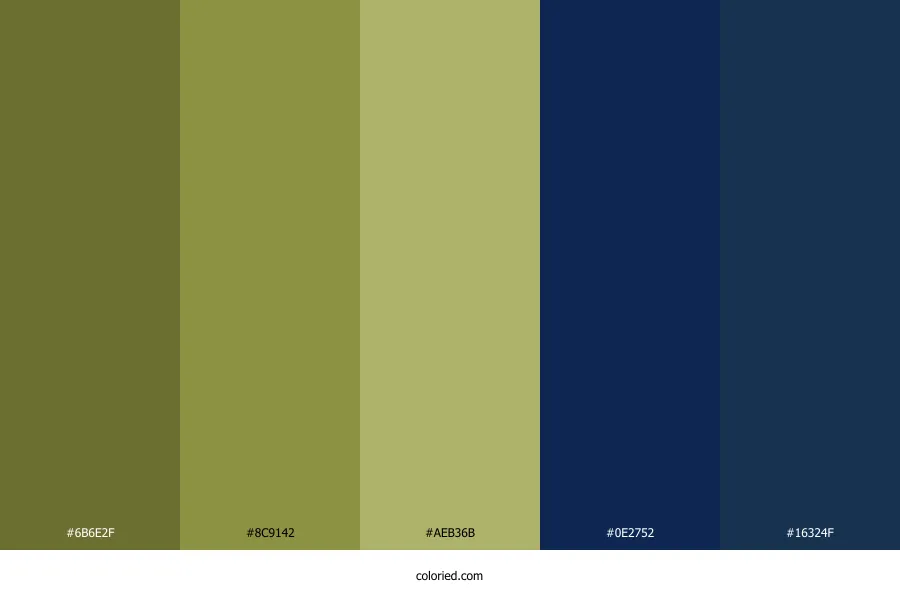 Olive Green Navy Blue Color Palette