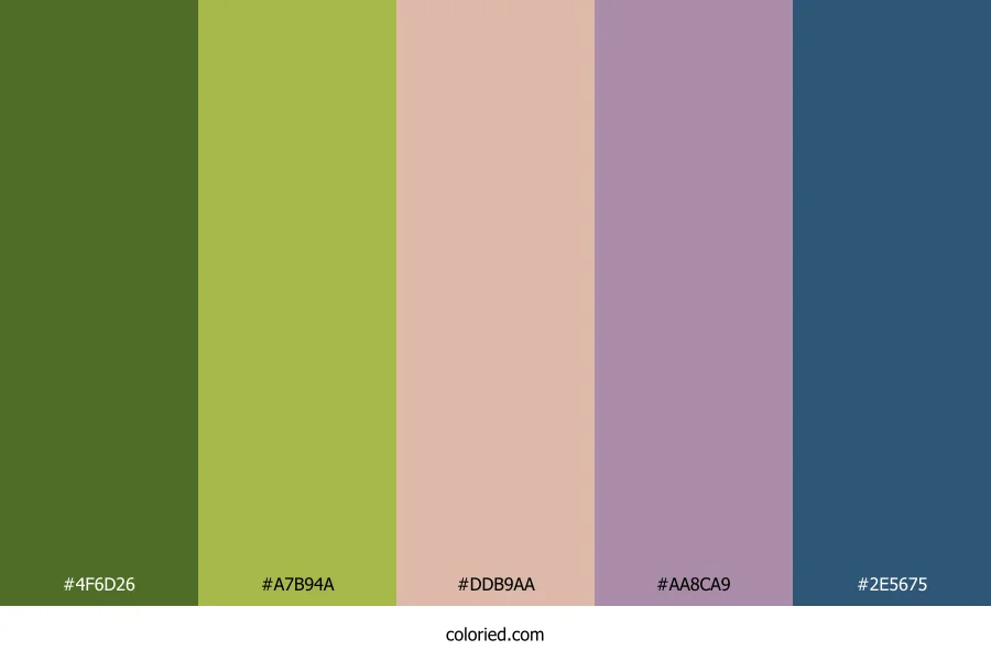 Olive Lavender Horizon Color Palette