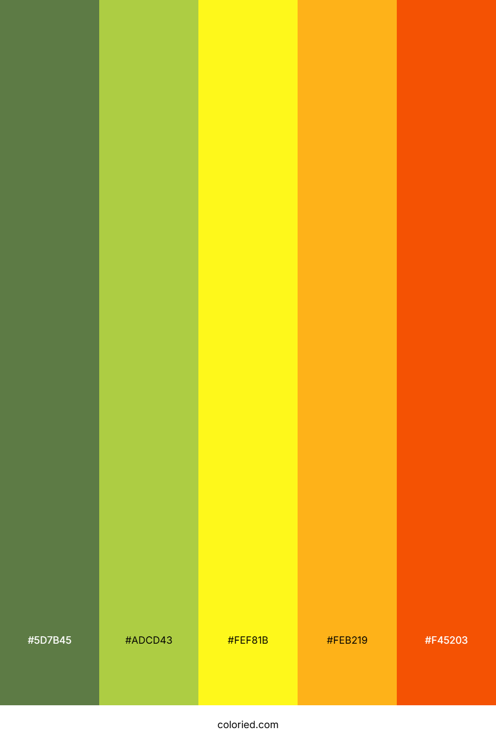 Olive Lemon Flame Color Palette