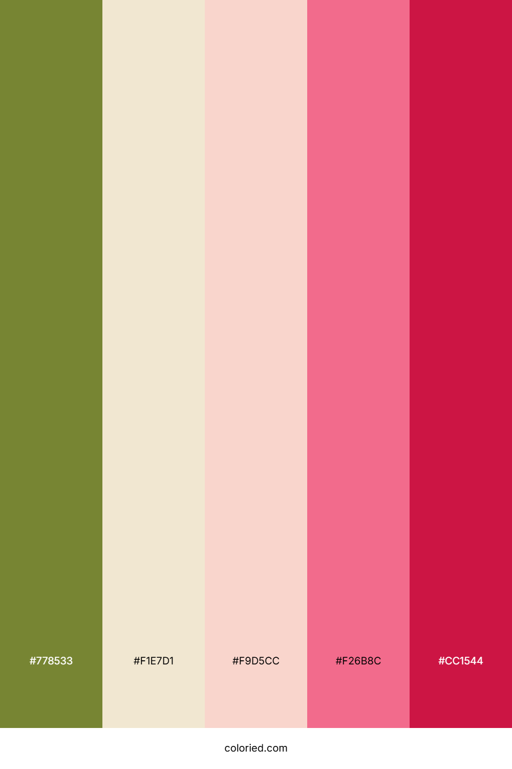 Olive Peach Blossom Color Palette