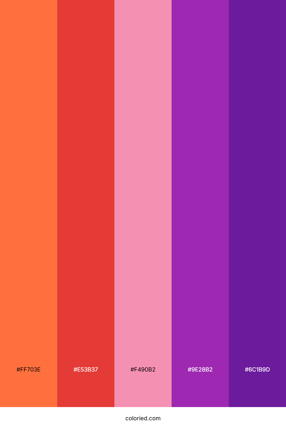 Orange, Red, Pink and Purple Color Palette