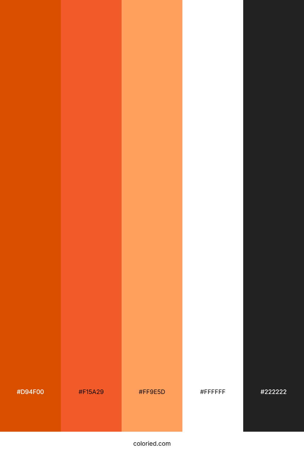 Orange, White and Black Color Palette