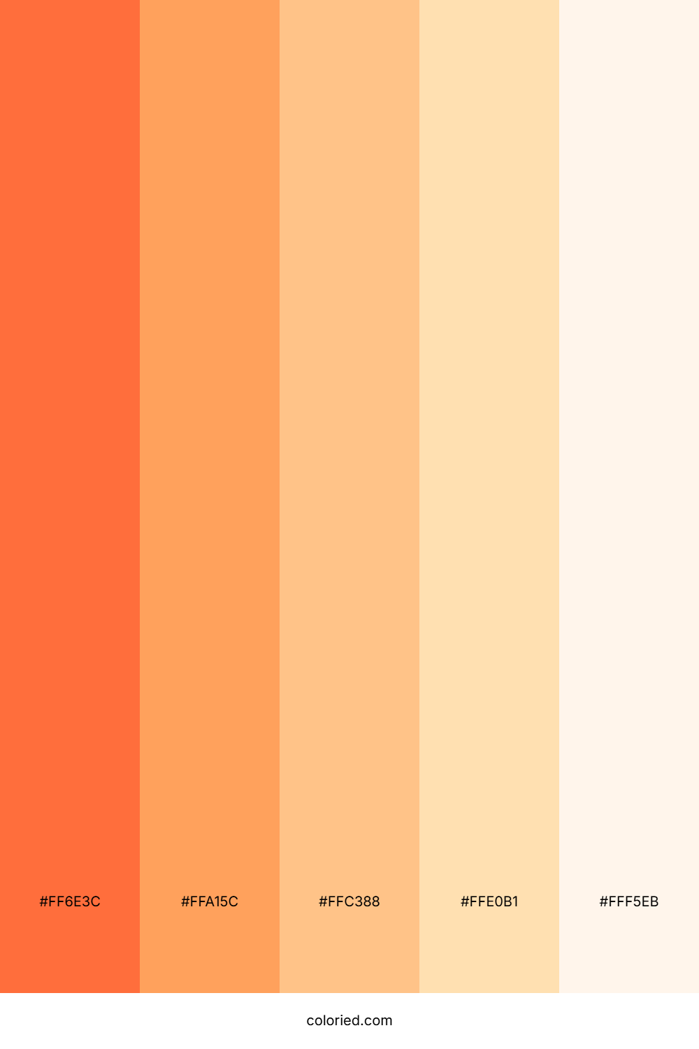 Orange, White Gradient Color Palette