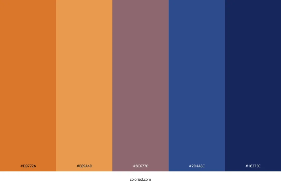 Orange and Dark Blue Color Palette
