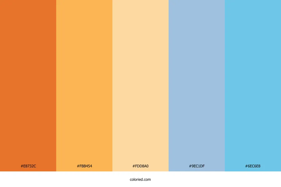 Orange and Light Blue Color Palette