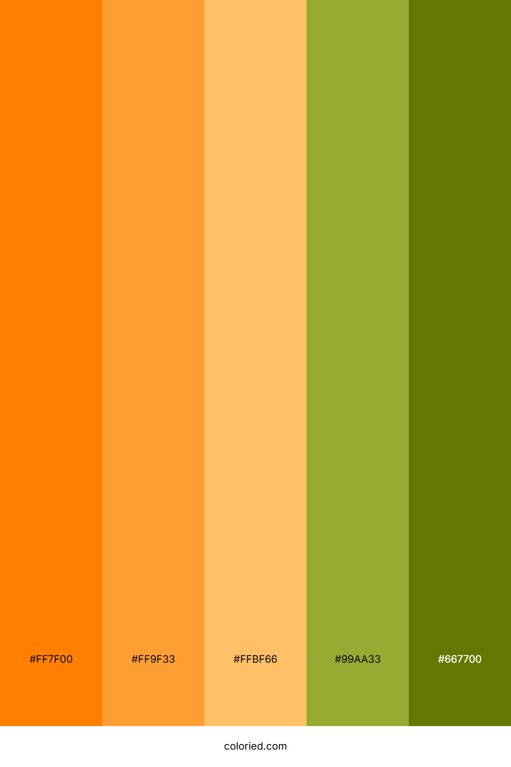 Orange and Olive Green Color Palette