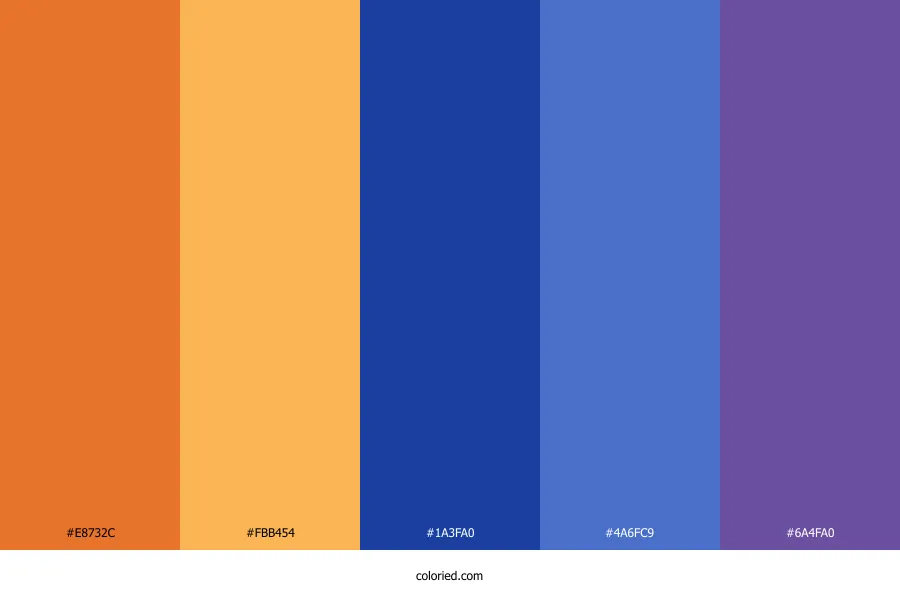 Orange Blue Purple Color Palette