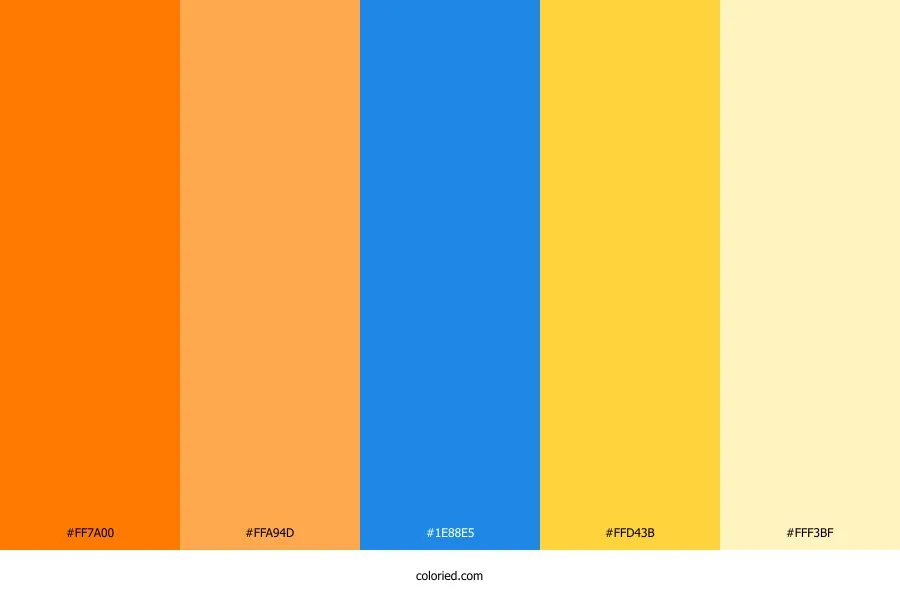 Orange Blue Yellow Color Palette