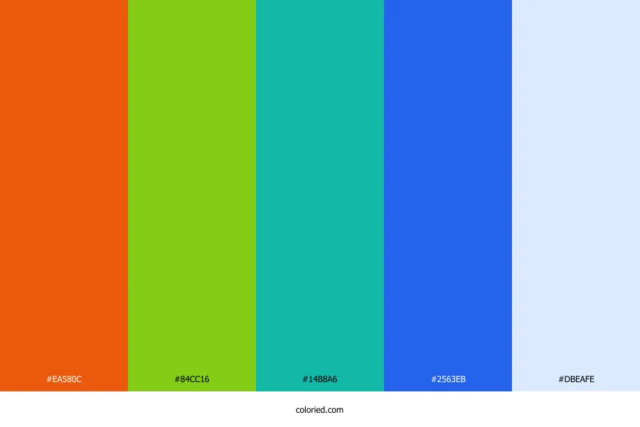 Orange Green Blue Color Palette