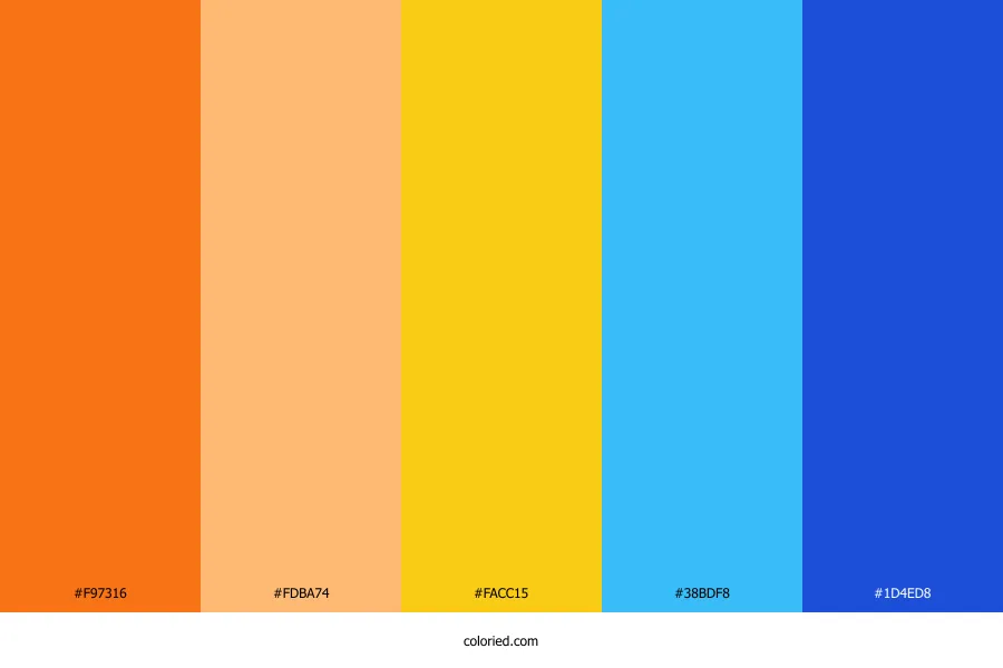 Orange Yellow Blue Color Palette