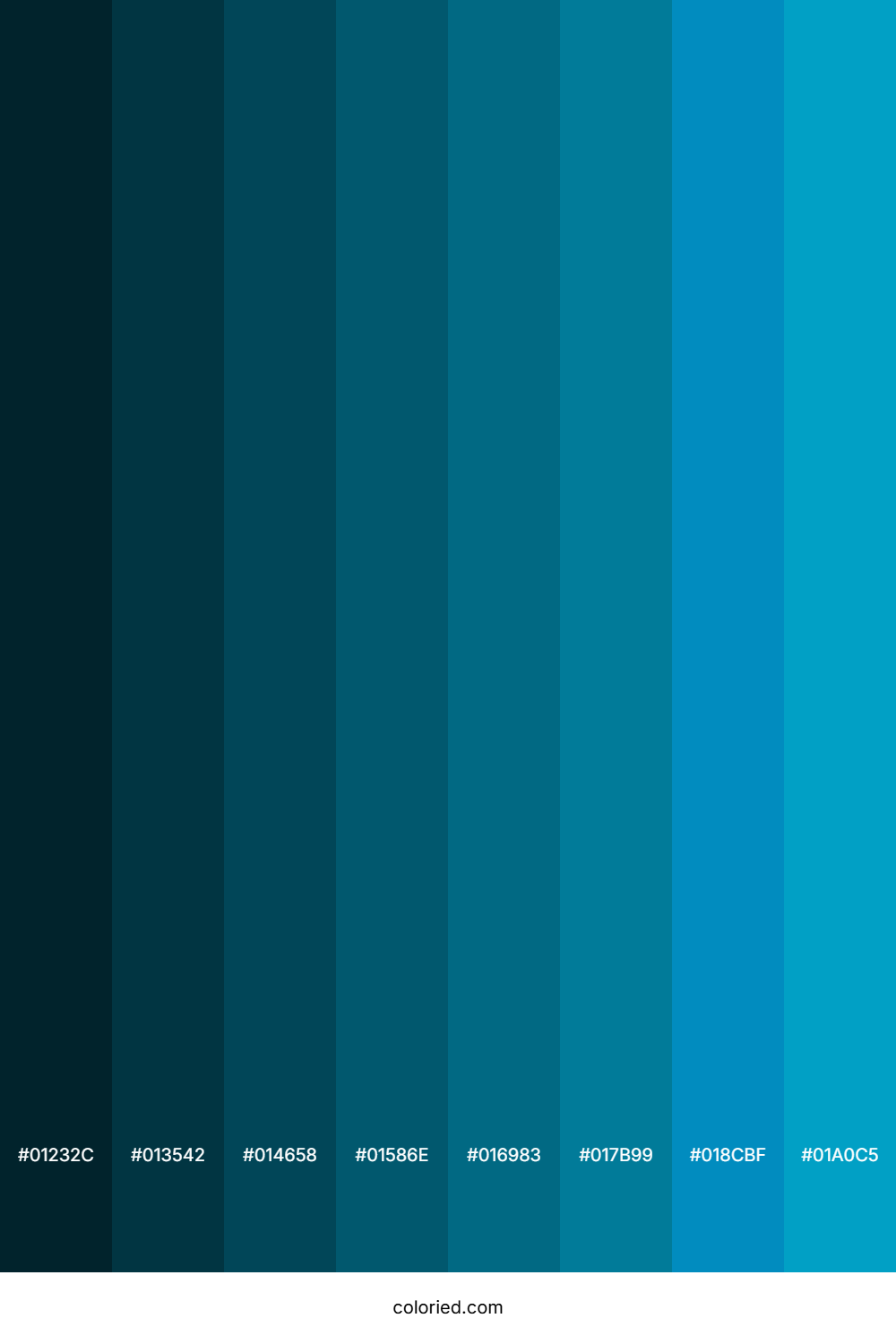 Pacific Blue Color Shades