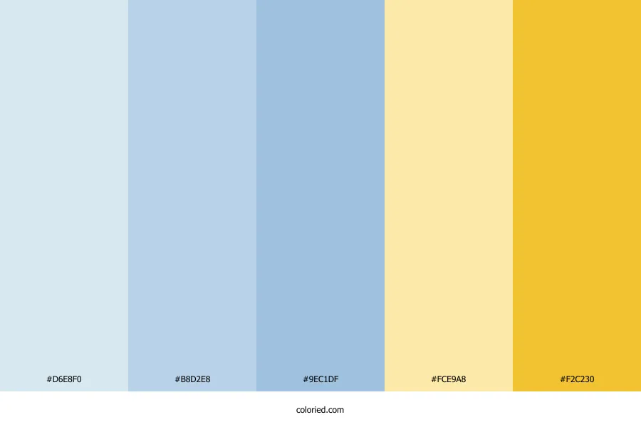 Pale Blue and Yellow Color Palette