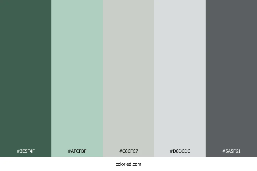 Pale Green to Gray Color Palette