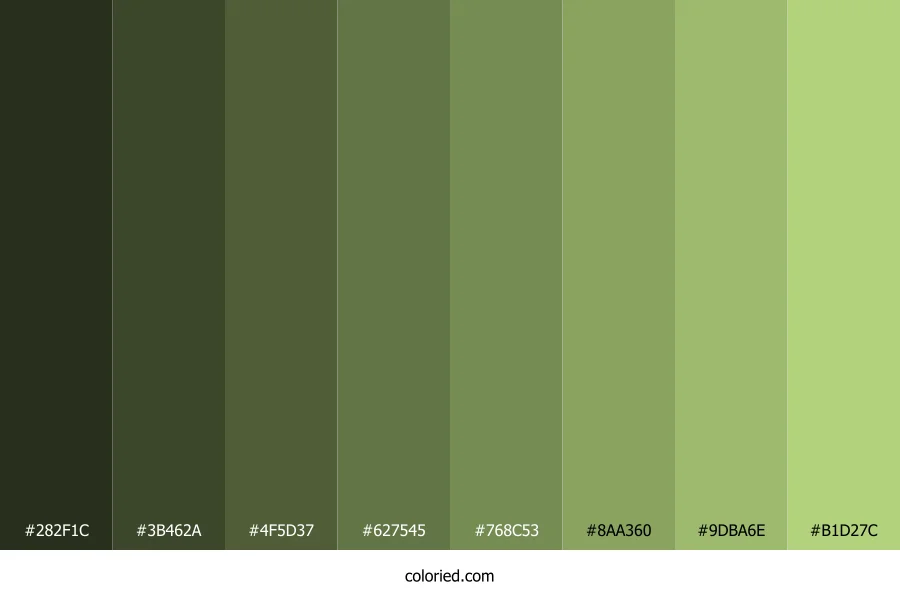 Pale Olive Green Color Shades