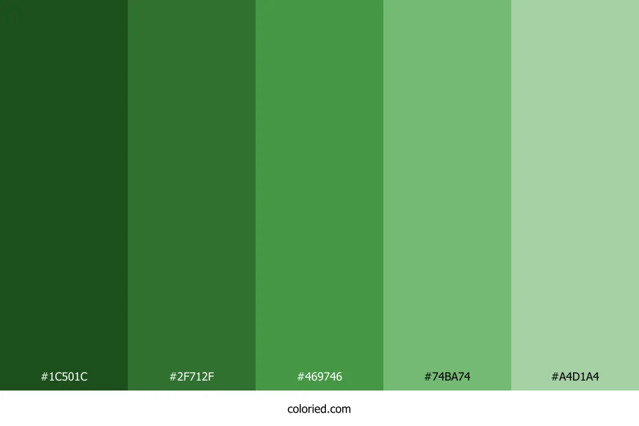 Parrot Green Shades Color Palette