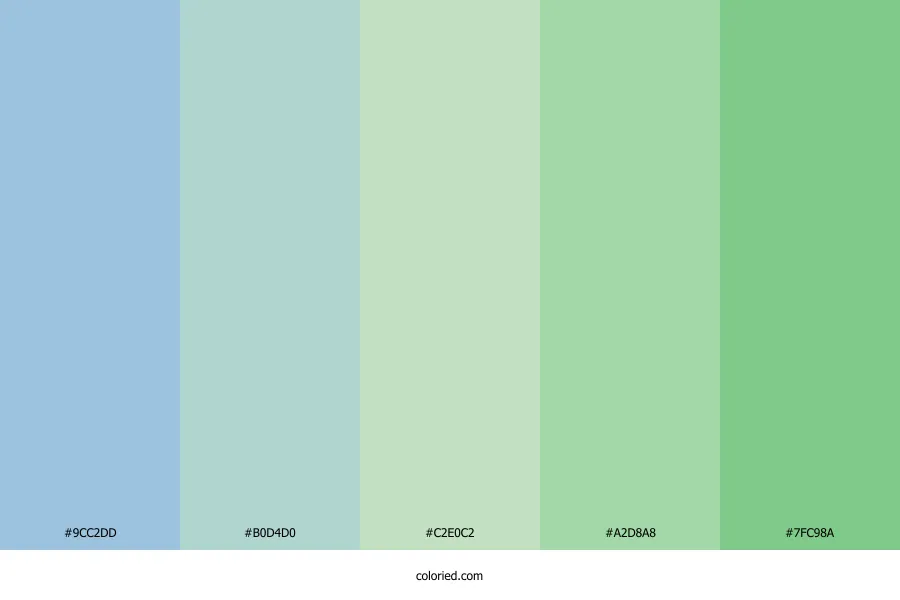 Pastel Blue and Green Color Palette