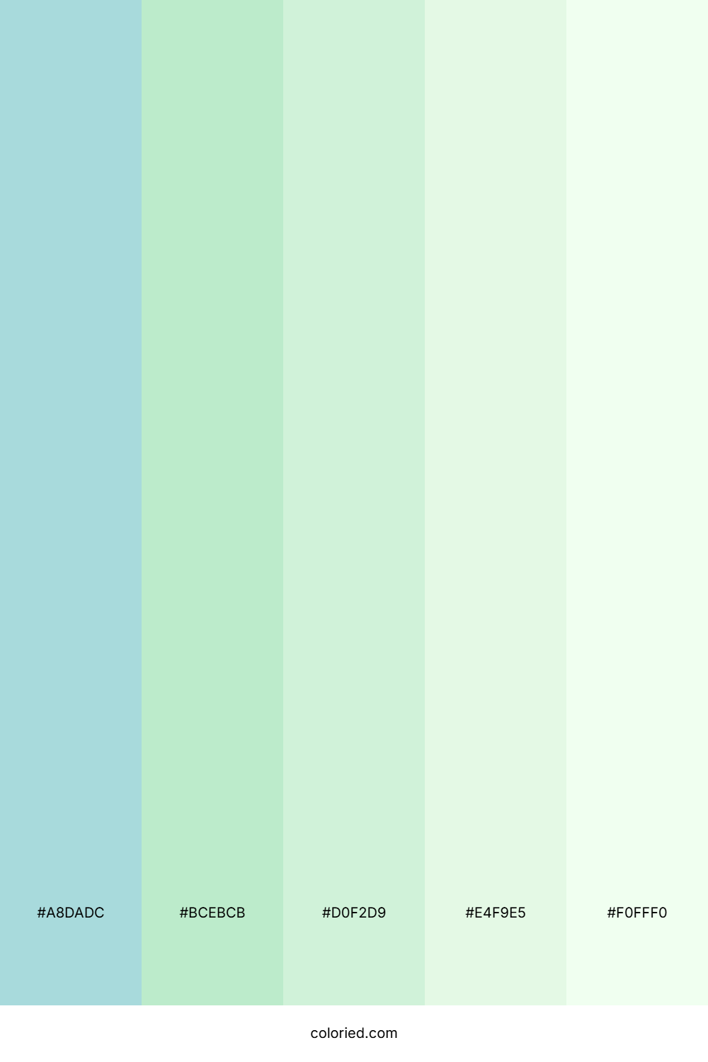 Pastel Blues and Mint Color Palette