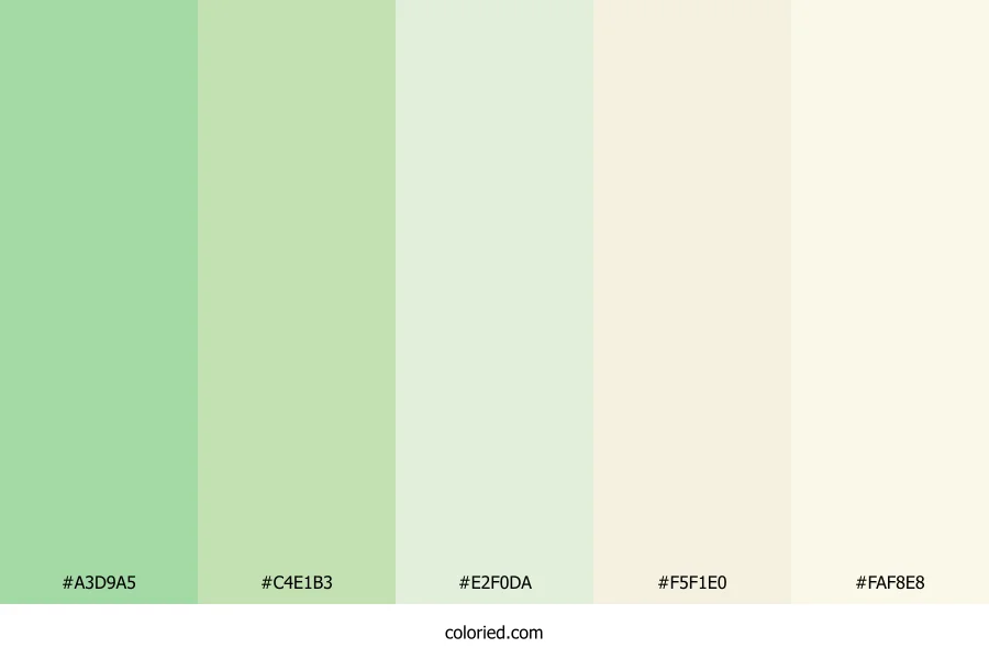 Pastel Green and Beige Color Palette