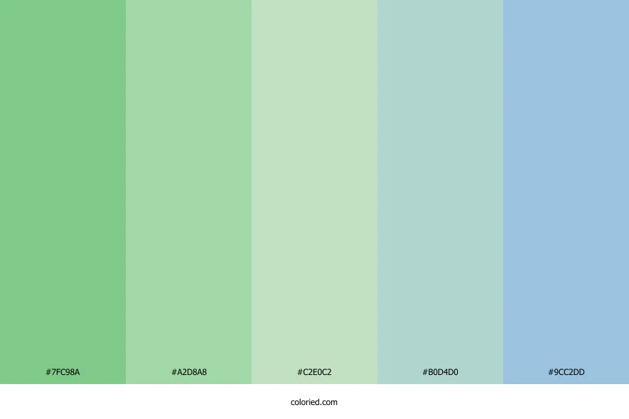 Pastel Green and Blue Color Palette