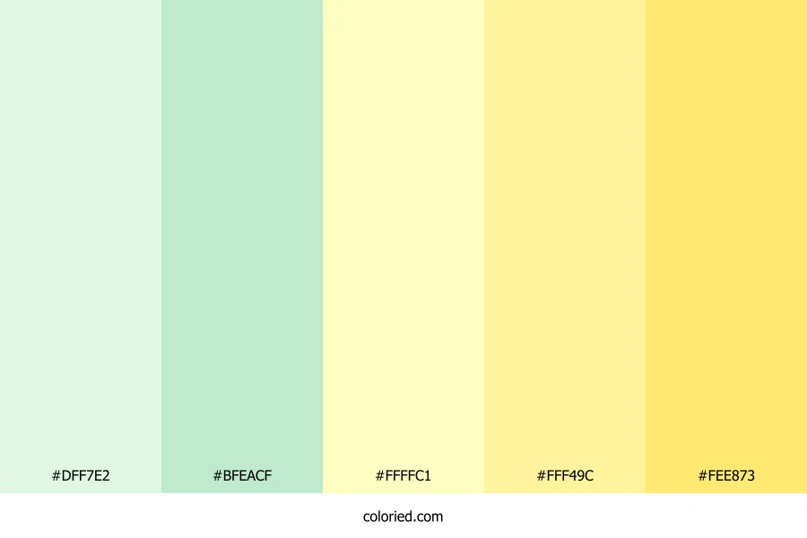 Pastel Green and Yellow Color Palette