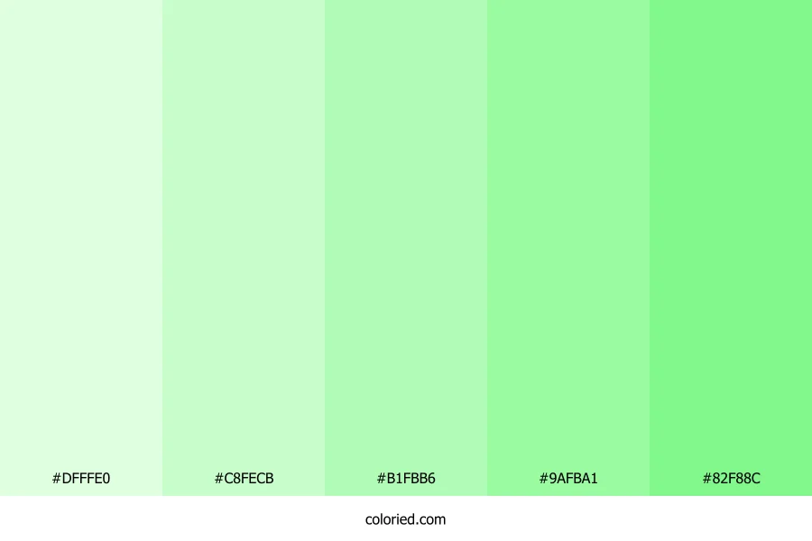 Pastel Green Gradient Color Palette