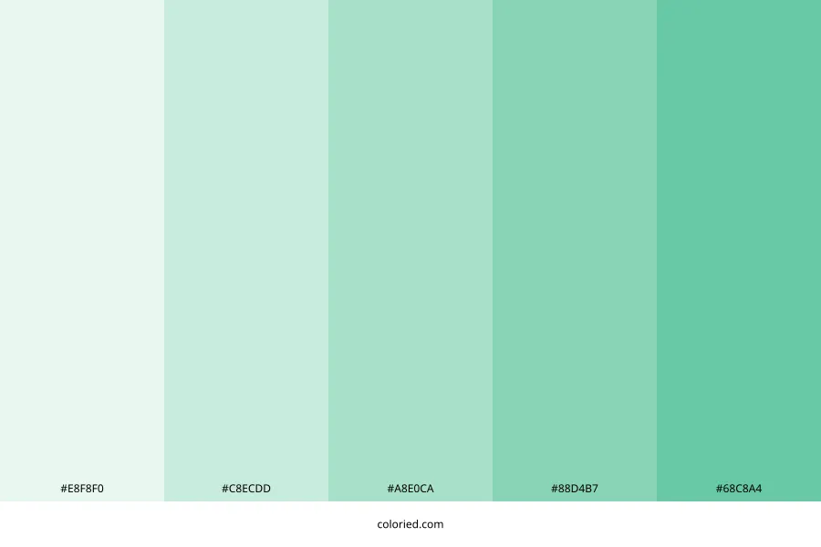 Pastel Mint Green Color Palette