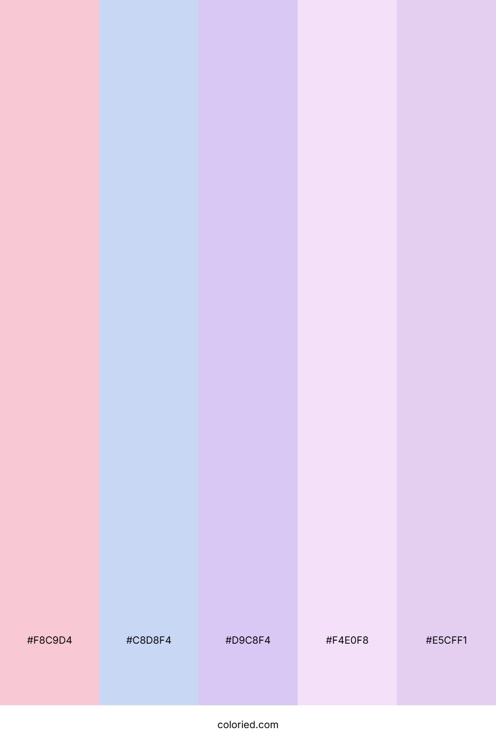Pastel Pink, Blue and Purple Color Palette