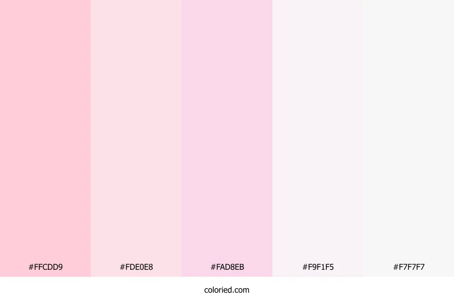 Pastel Pink and White Gradient Color Palette