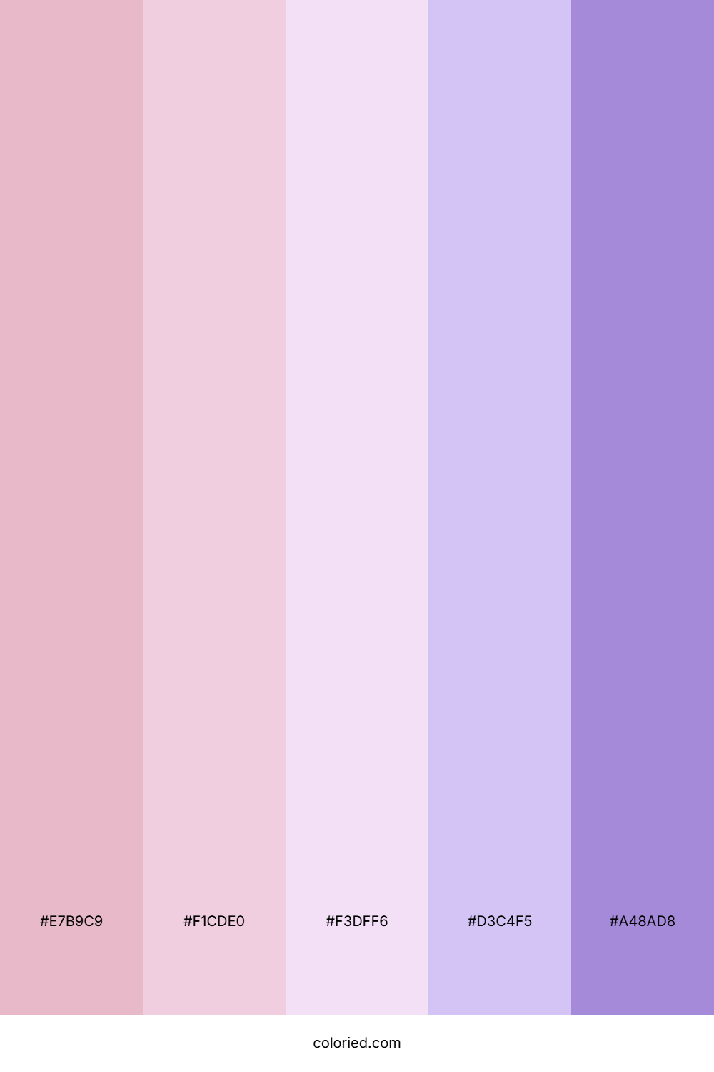 Pastel Pink to Purple Color Palette
