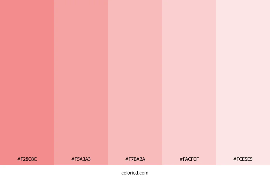 Pastel Red Monochromatic Color Palette