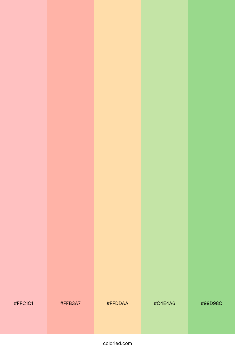 Pastel Red To Green Gradient Color Palette